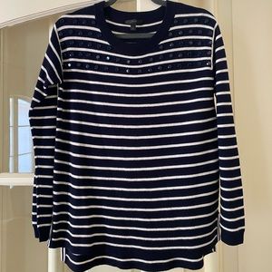 JCREW embellished striped sweater